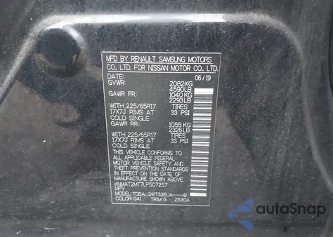 2020 Nissan Rogue S/Sv z USA, uszkodzony, nr VIN KNMAT2MT7LP507257